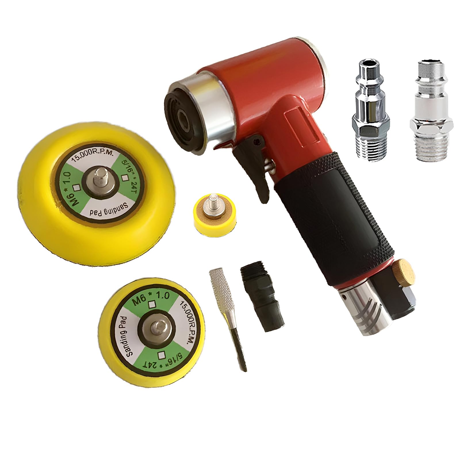 Kaccde E. Pneumatic Random Orbital Sander 3 Different Sizes 1 2 3 Inch Polishing Tool For Accuracy Finishing Tasks Metal Face Finishing Tool