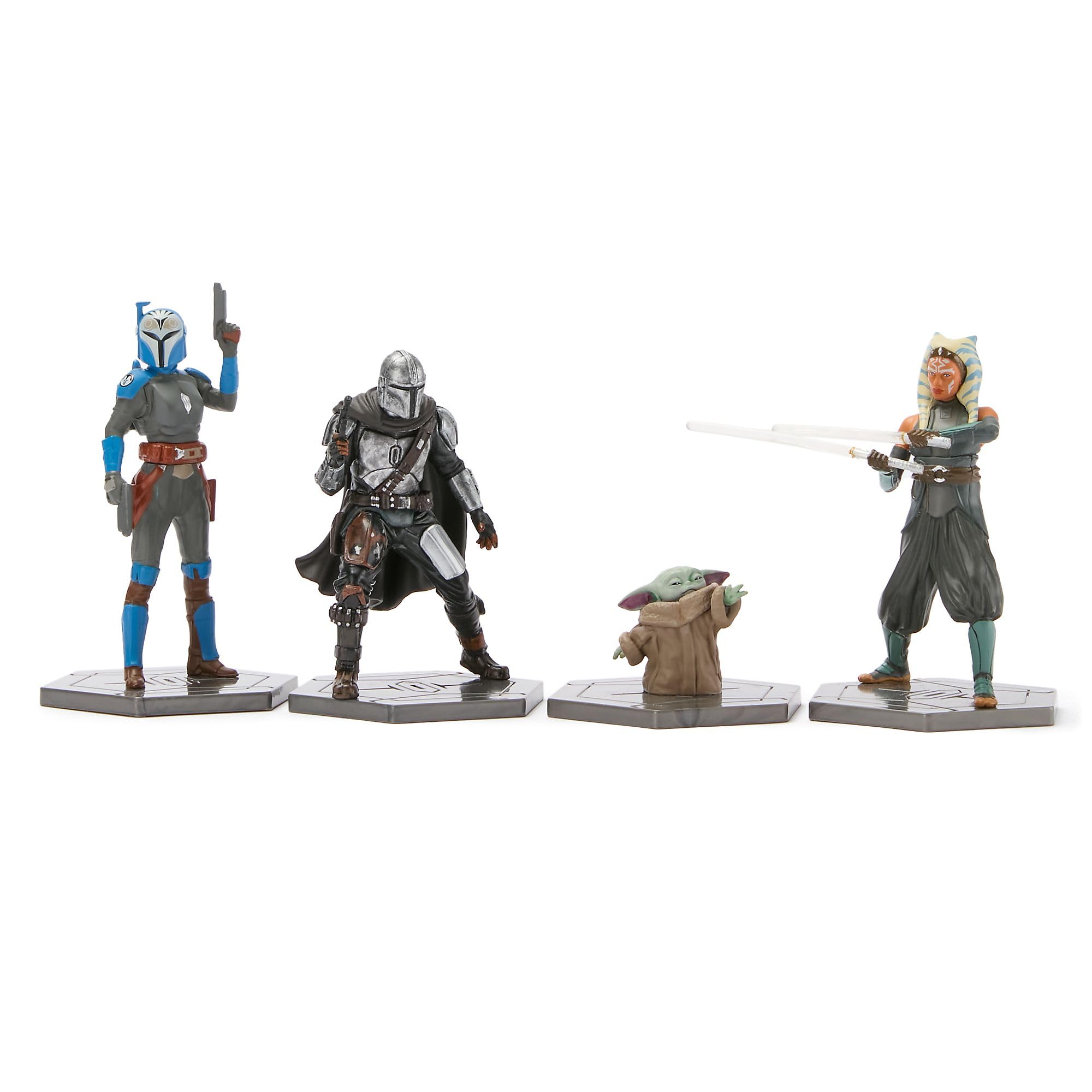 Disney Store Official, Ensemble de Figurines Star Wars: The Mandalorian, Ensemble de Figurines de Collection Din Djarin, Grogu, Ahsoka, Luke Skywalker, 28 x 28 x 10 cm