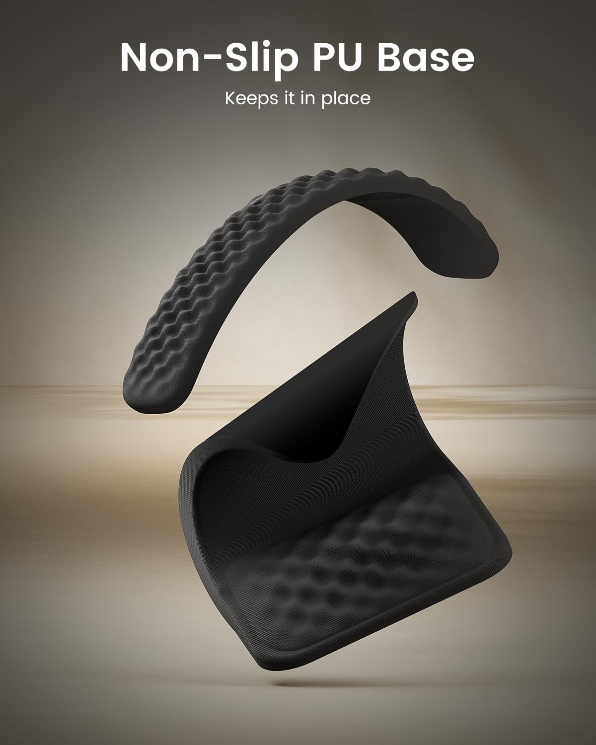 ProtoArc KMP50 Tapis de souris ergonomique avec repose-poignet et repose-poignet pour clavier d'ordinateur, design massant, surface en lycra et base antidérapante en polyuréthane pour soulager la