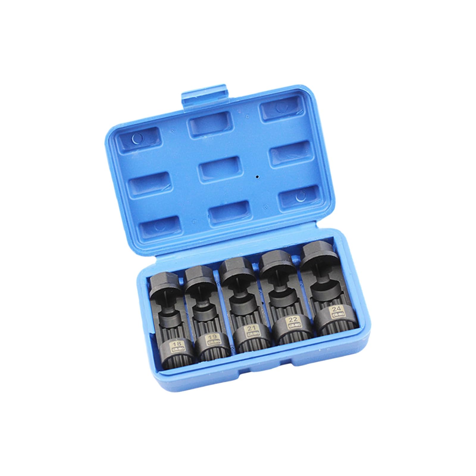 Zyouqi 5 Piece Set Steel Socket Set For Shock Absorbing Nut Compatible Manual Pneumatic Tools 16-24Mm Manual Wrench Socket