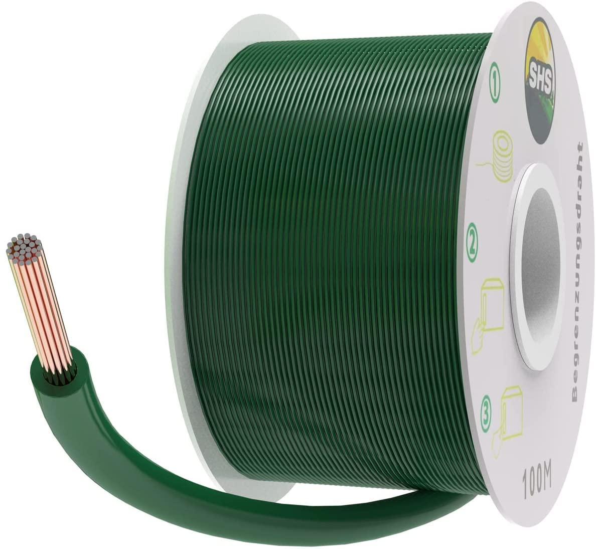 Kabel ograniczający 100 m + 300 szpikulców do wbijania w ziemię do kosiarki automatycznej, zestaw akcesoriów, drut ograniczający do kabli wyszukiwania – kompatybilny z
