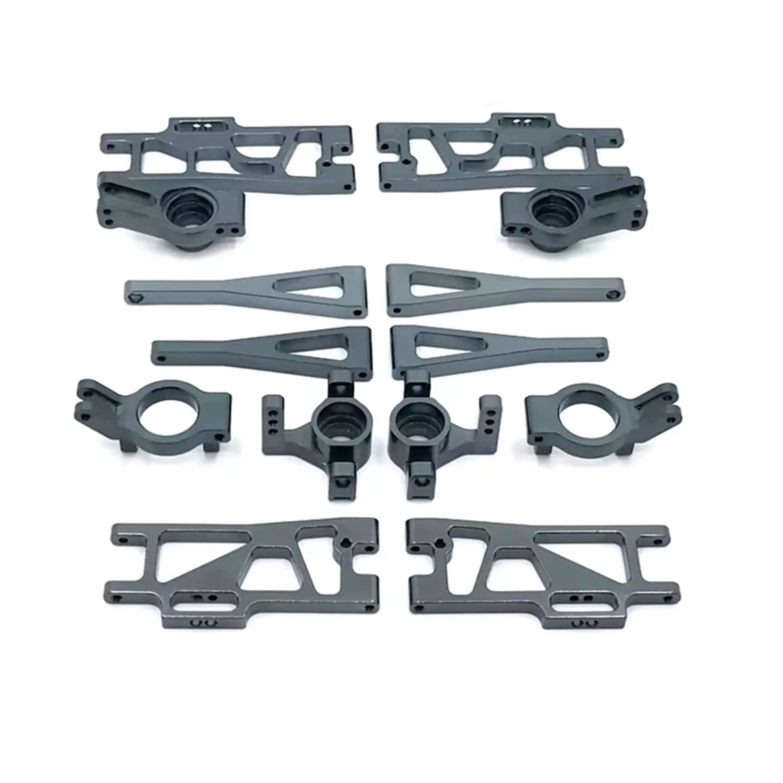 Knuckle sterujące RC do WLtoys 104009 12401 12402 12403 12404 12409 metal C-do kierownicy siedzenia do wahacza 7-częściowy zestaw części samochodowych RC akcesoria zamienne zastosowanie (szary)