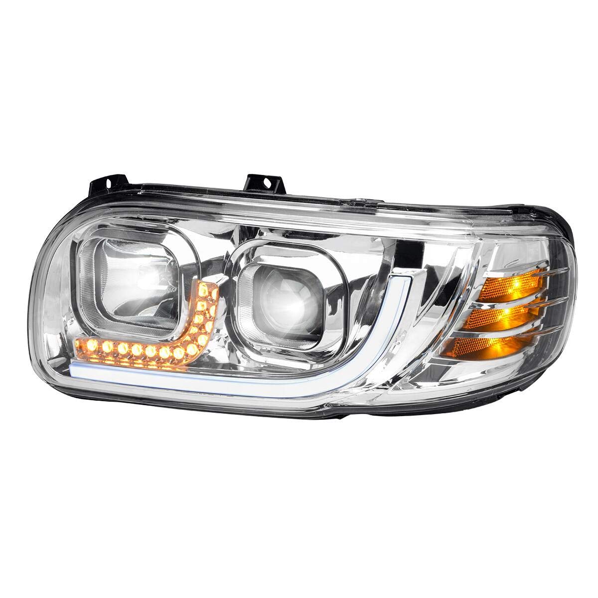 Photo 1 of GG Grand General 89460 Chrome Projection Headlight with LED Bar/Signal, D/S, PB 388/389 Models Chrome Driver Side