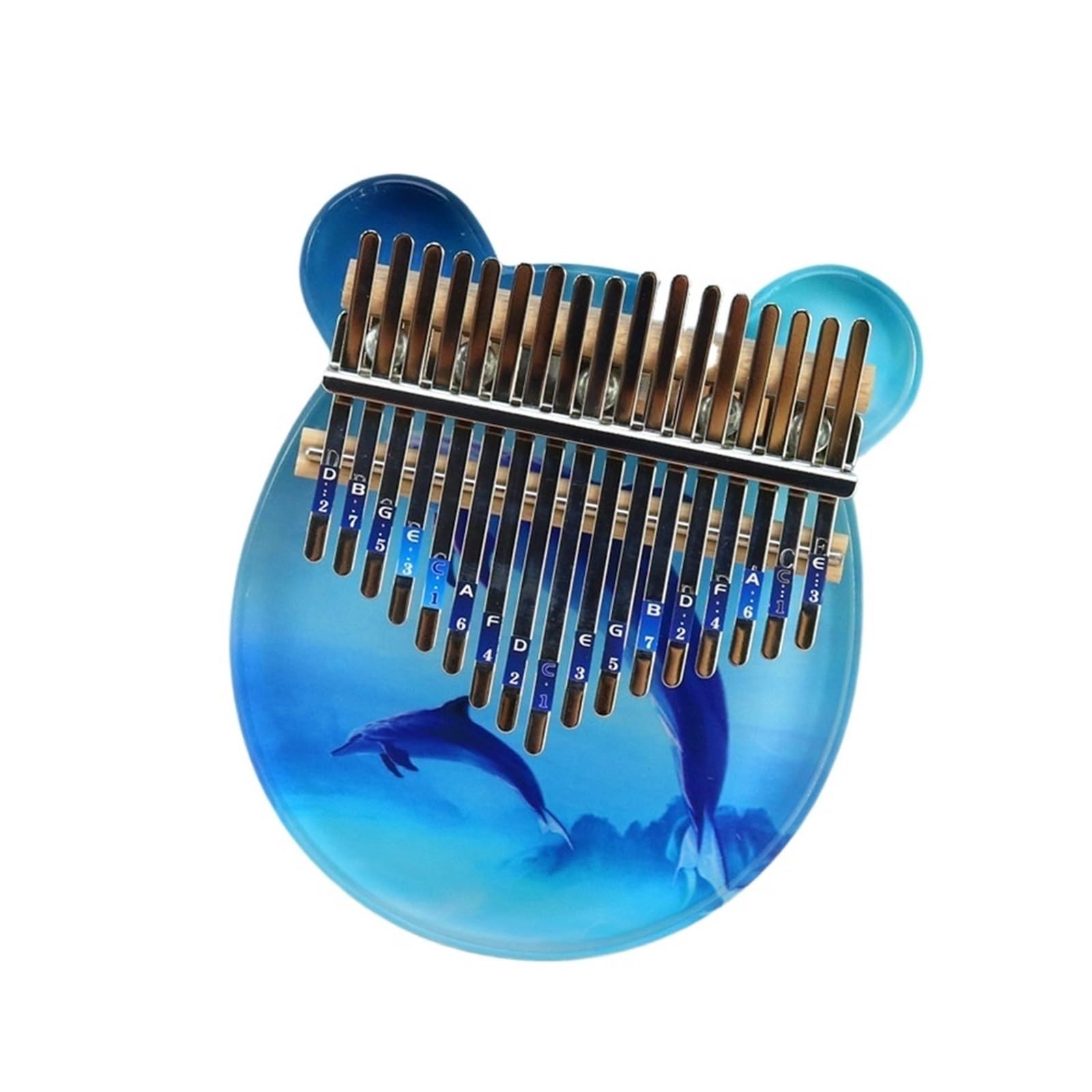 kalimba mini 17-tonowy malowany fantastyczny delfin dla początkujących akrylowy kolorowy pianino kalimba