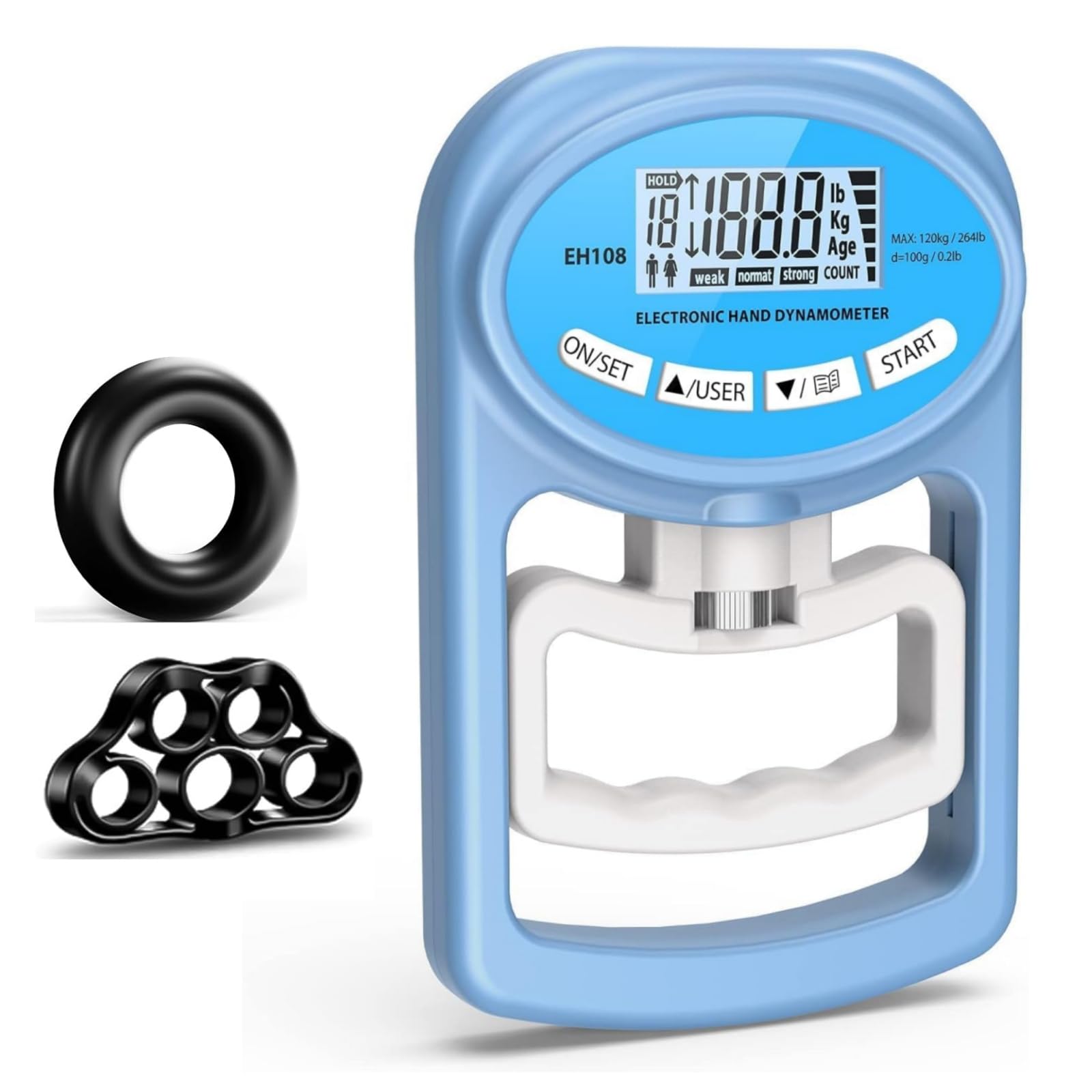 Hand Grip Strength Tester Trainer - Electronic Dynamometer Forearm Grip...