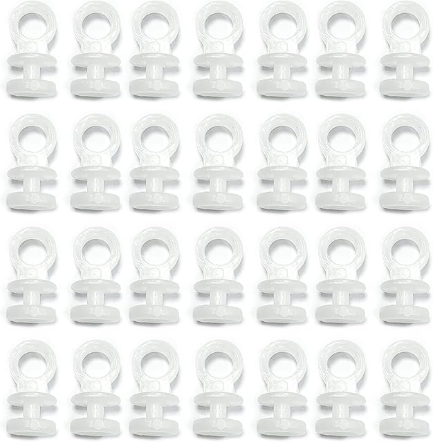 WOSO 50Pcs Curtain Track Rail Gliders Runner Wheel Rollers Hooks Fit for 9mm Wide Curtain Track Rail 9mm Bottom Diameter White Plastic