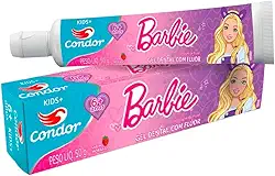 Condor, Creme Dental Infantil Kids+ Barbie, Com Flúor, 6 anos ou Mais, Sabor Morango, 50G