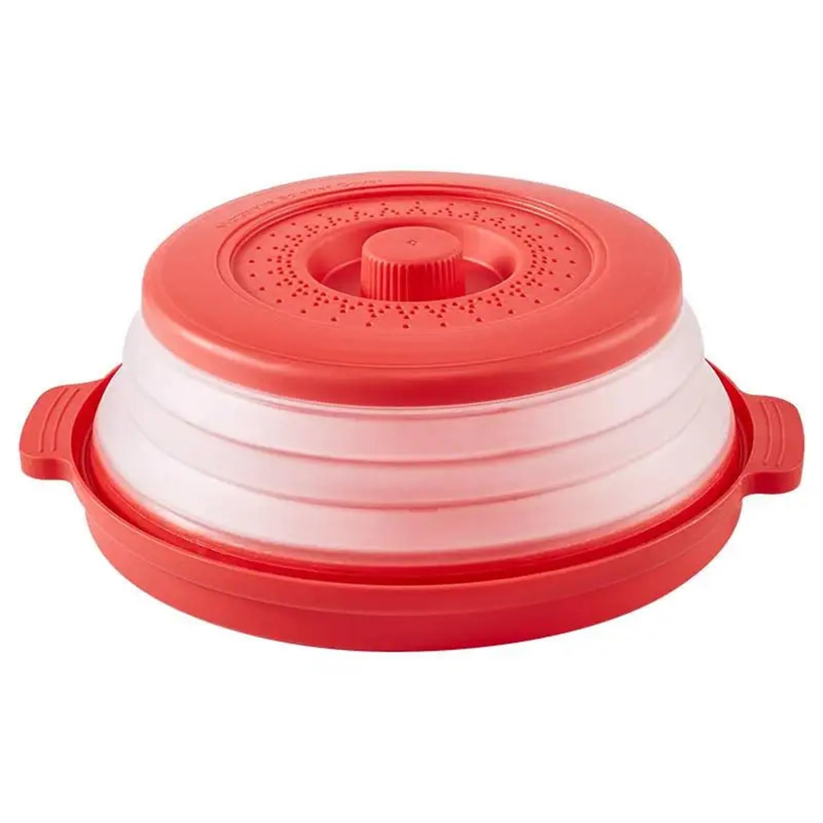 Collapsible Microwave Splatter Cover Food Heating Splash Plate Colander Strainer for Fruit Vegetables Kitchen Cooking Lid(Blue with bottom)(Blue With bottom)