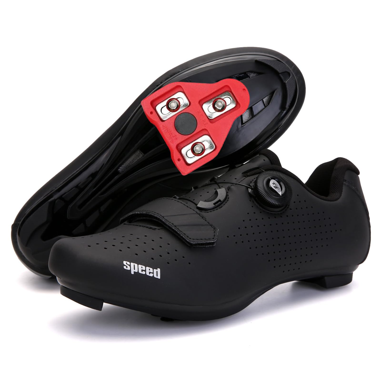 JiuQing Męskie buty na rower szosowy Buty do jazdy na rowerze stacjonarnym kompatybilne z butami rowerowymi Peloton SPD Delta Cleats