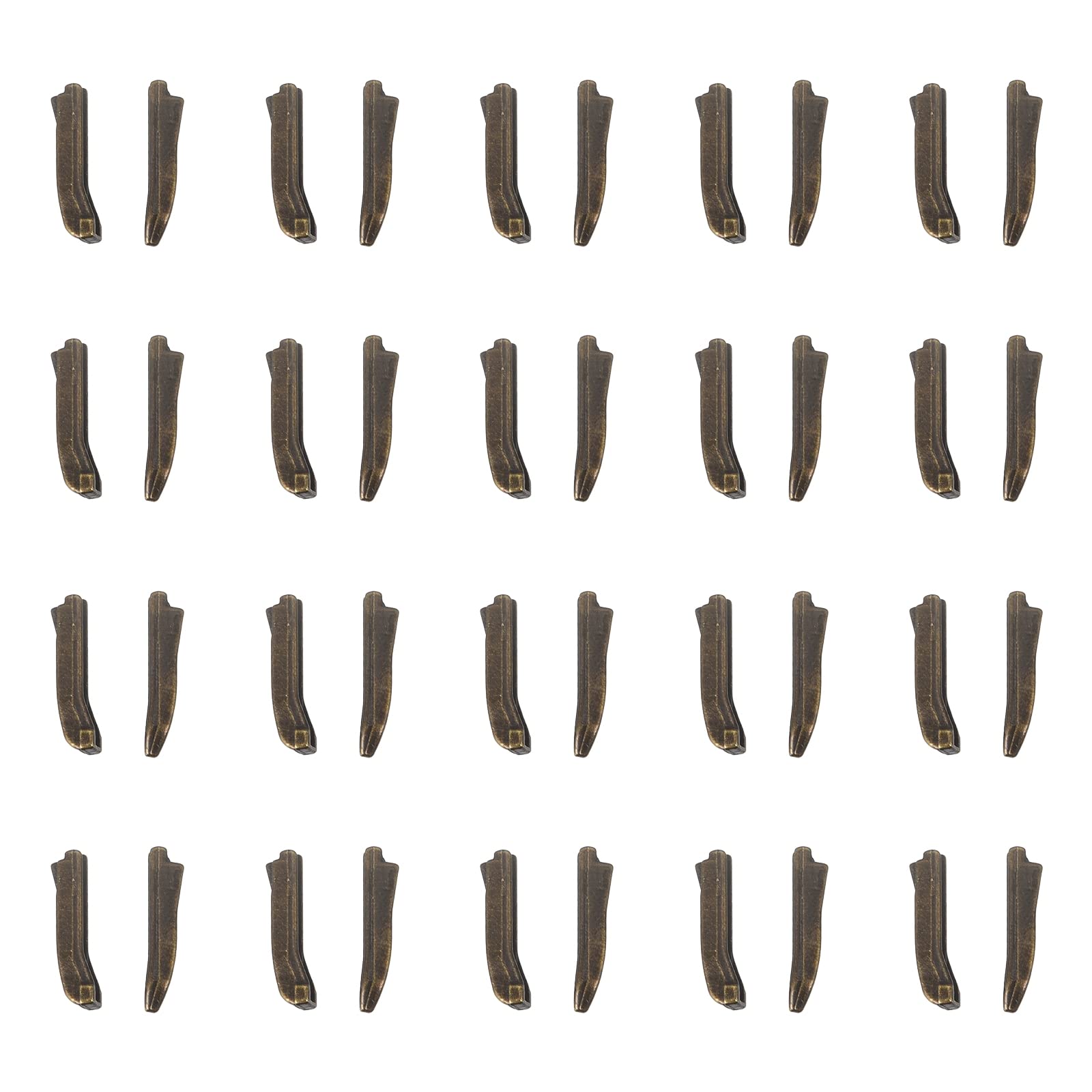 sourcing map 20 Sets Double Open Zipper Repair Latch Kits, #3 Insert Pins for Jacket Coat Two-Way Separating Zippers, Bronze Tone