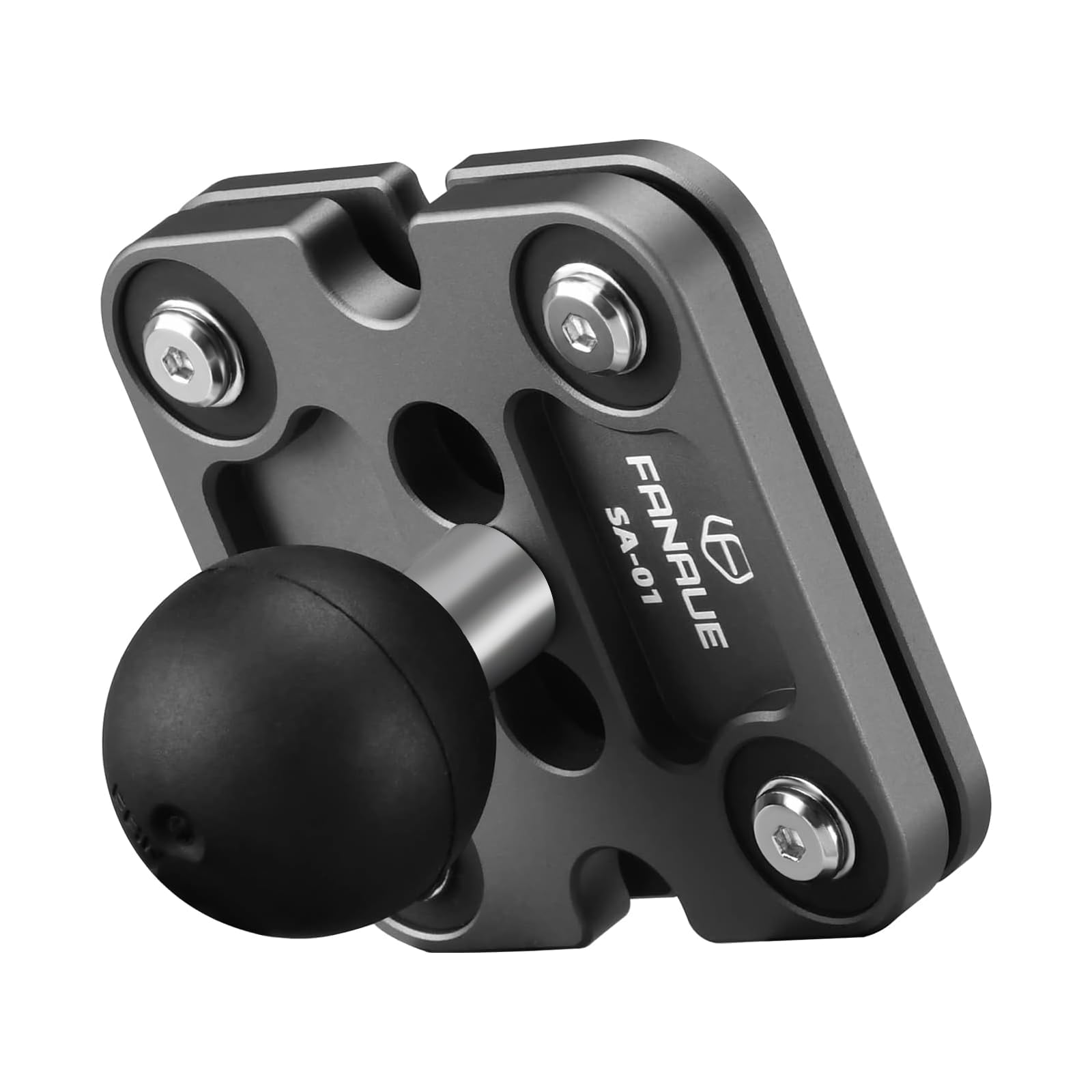 FANAUE Aluminum Phone Holder with 1" Ball Head Adapter Compatible with RAM mounts B Size Double Socket arm (SA-01)