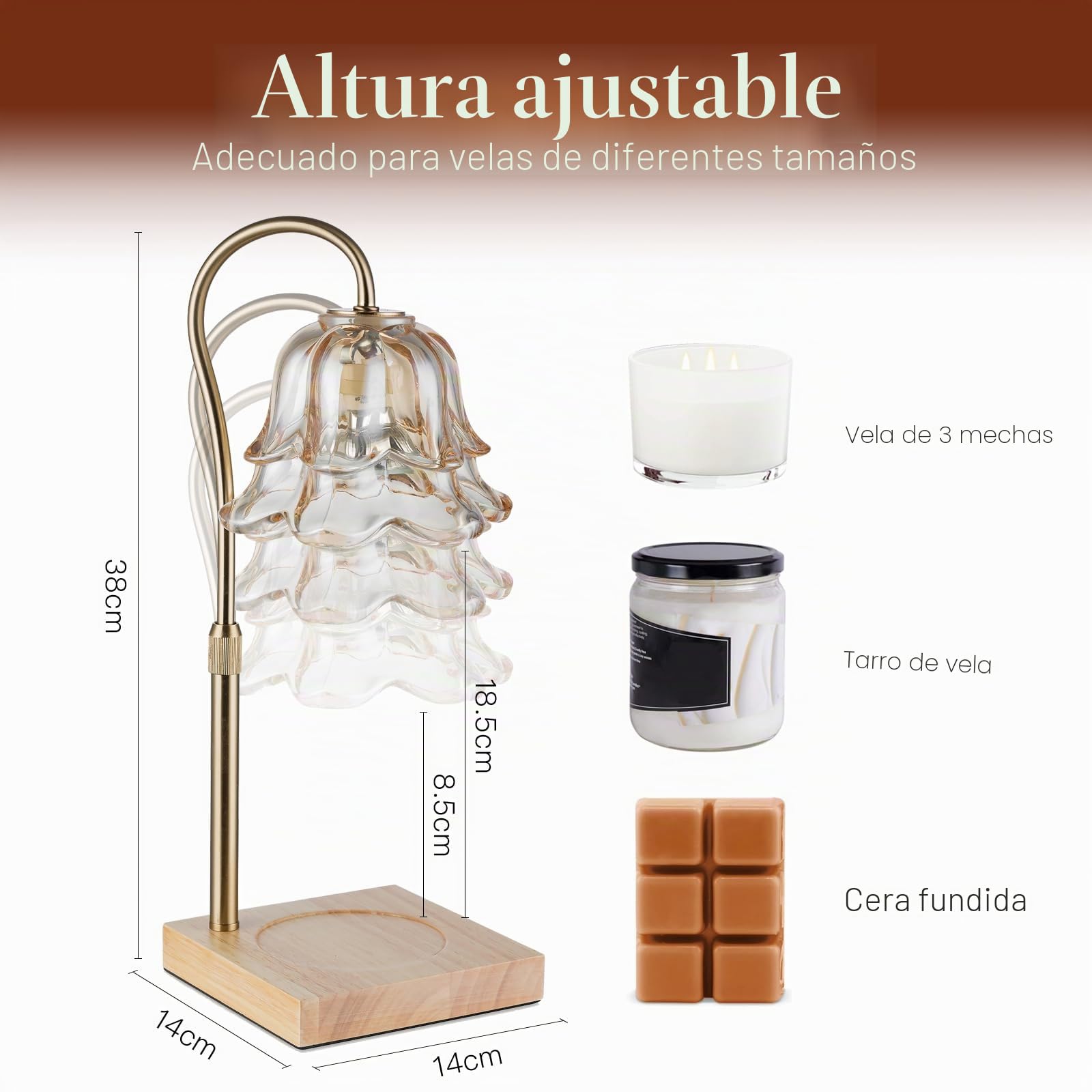 Candle Warmer Lamp Calentador de Velas: Candle Warmer Lámpara de Fragancia Eléctrica Lámpara de Vela Regalos para Mujeres Mejor Amiga