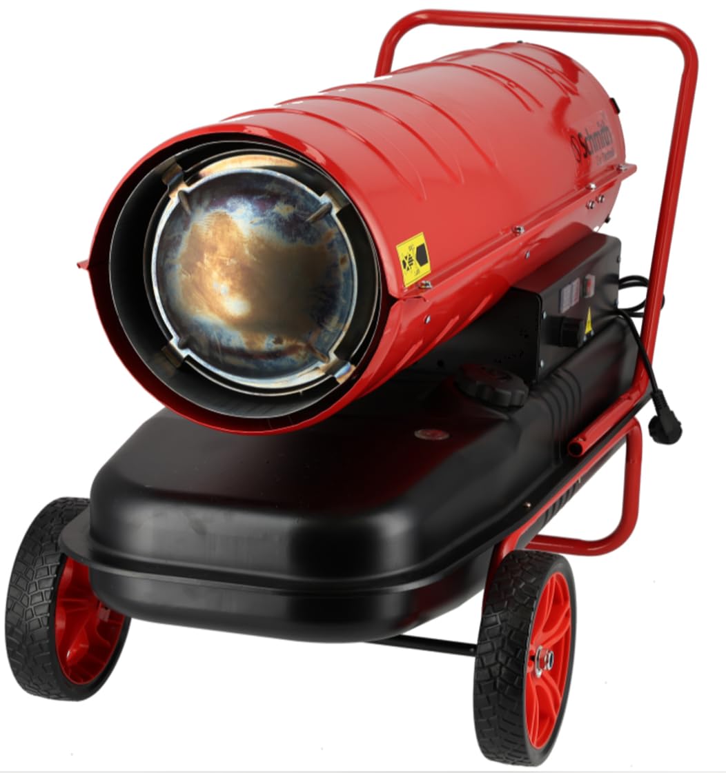 Calefacción para Obras, Cañón, Calefacción Diésel, Accesorios para Taller, para Calentar Grandes Espacios, Regulación de la Temperatura - 50 kW, con Carro