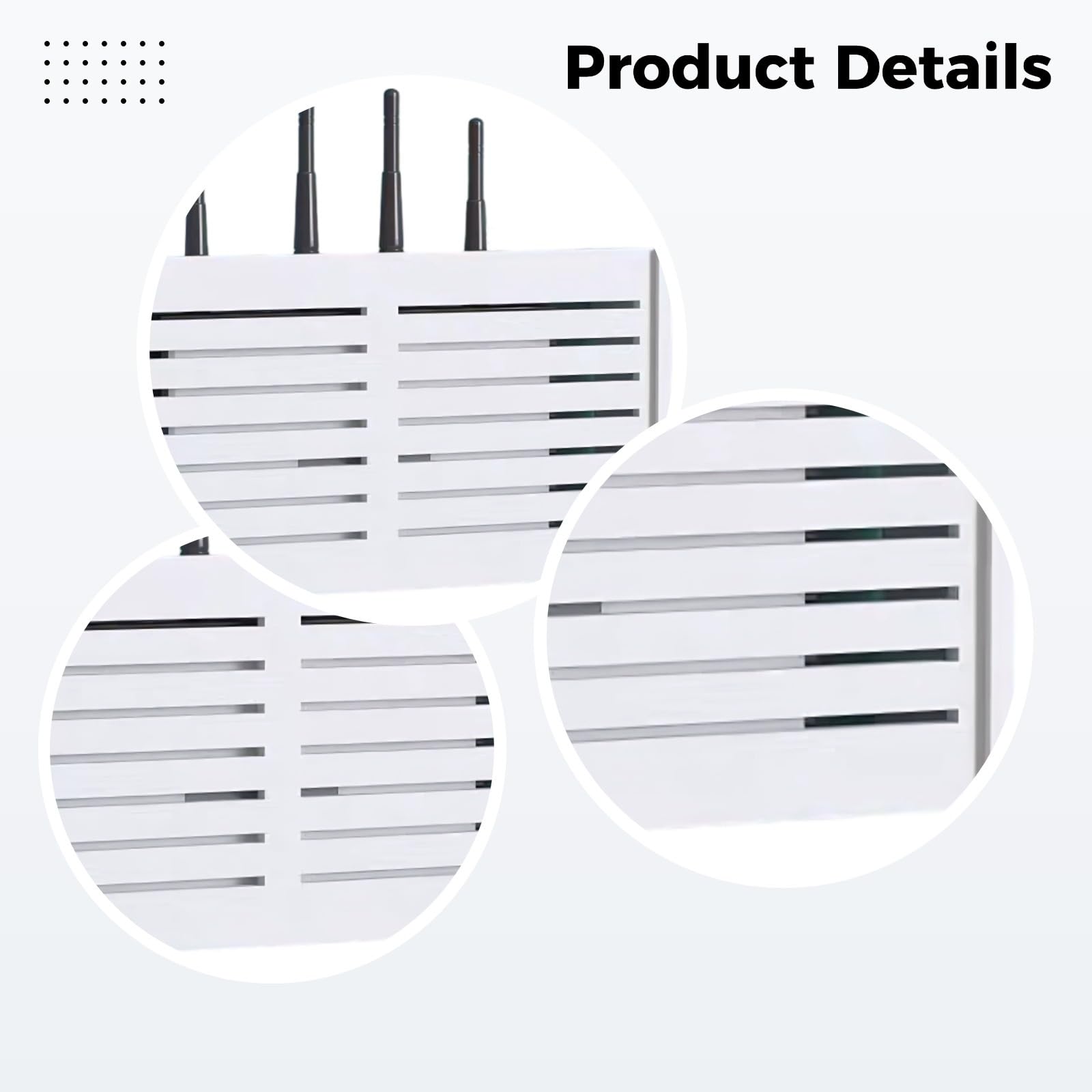 Scatola portaoggetti per router da parete 38,1 x 8,4 x 20,1 cm, design staccabile, 3 opzioni di installazione, include supporto per telefono per spazio nizzato