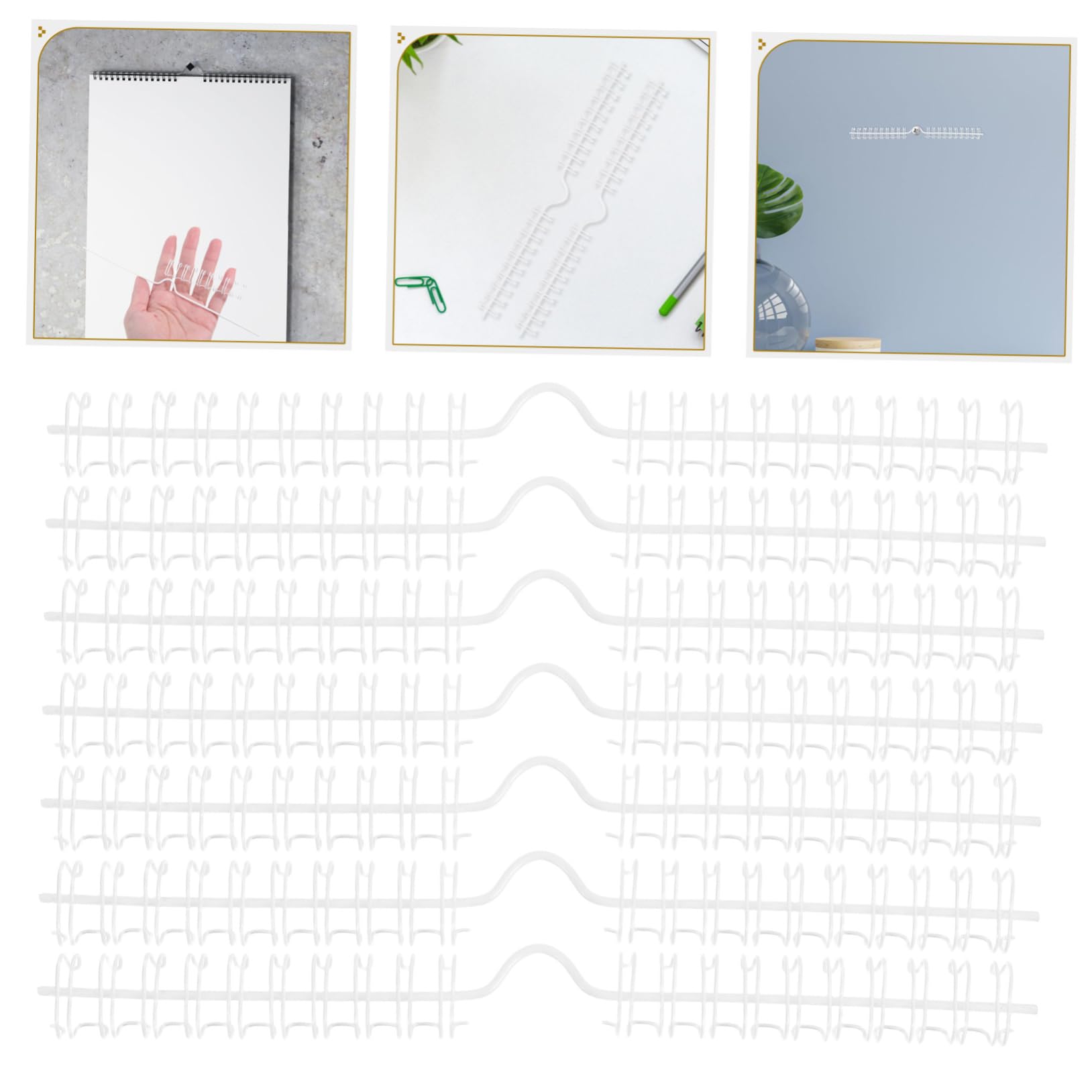 Operitacx Ganchos de Encuadernación de Alambre para Calendarios 9,5 Mm 10 Dientes 100 Unidades Ganchos de Pared 20 Cm para Calendarios Horizontales Uso Oficina