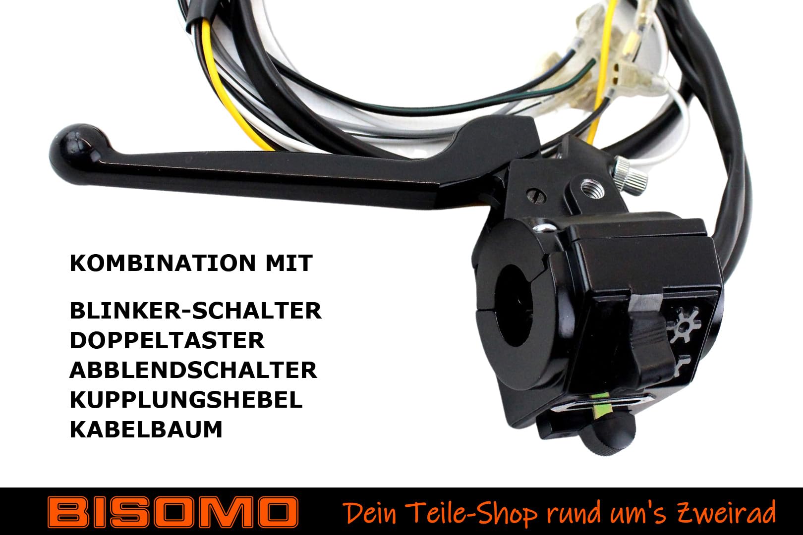 Lenkerarmatur Schalterkombination mit Kupplungshebel + Bremsarmatur mit Bremshebel + Gasdrehgriff + Griffgummi für Simson S51 S53 S70 S83 SR50