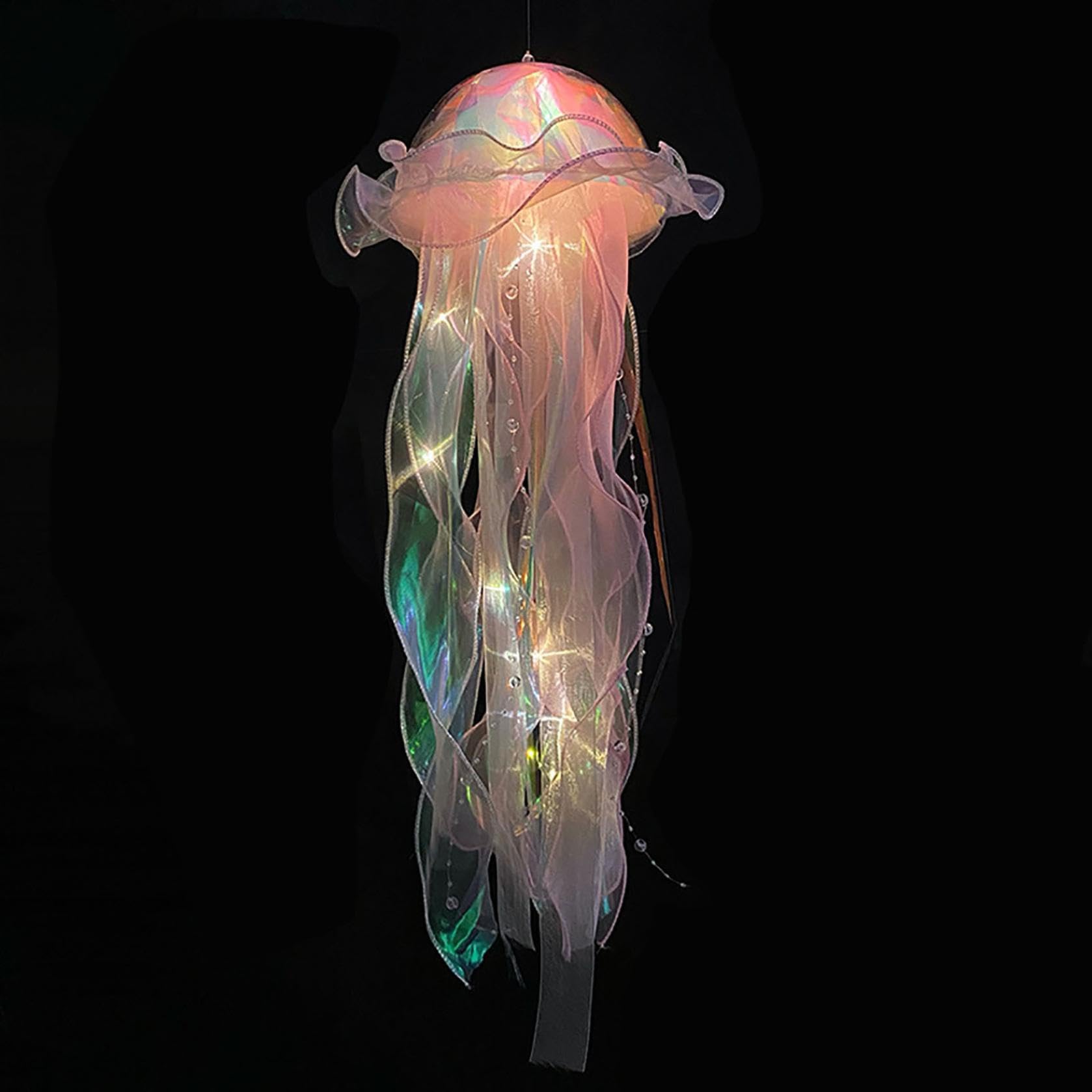 EHOTER Jellyfish Lights Color Changing Mood Lamp New Year's Eve Gadget Cross Glow Gadgets Jellyfish Lamp Decorations Room Decor Table Top Gadgets Gifts for Daughter Girlfriend (Pink)