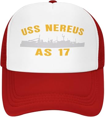 USS Nereus As 17 Mesh Cap Trucker Cap Sports Baseball Cap Casual Unisex Adjustable Hat Hip Hop Cap
