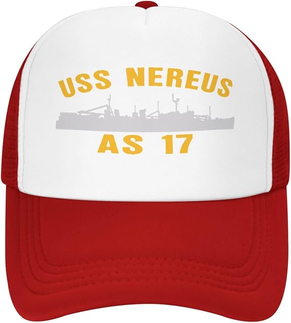 USS Nereus As 17 Mesh Cap Trucker Cap Sports Baseball Cap Casual Unisex Adjustable Hat Hip Hop Cap