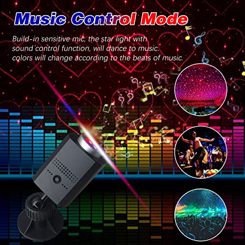 Usb Star Night Light Projector, 9 Functional Modes & 24 Lighting Effects, Sound Activated Strobe, Adjustable Romantic Decorations Special Night Light For Room Car Home Bedroom Party Hotel (Blue&Red) #TOP5