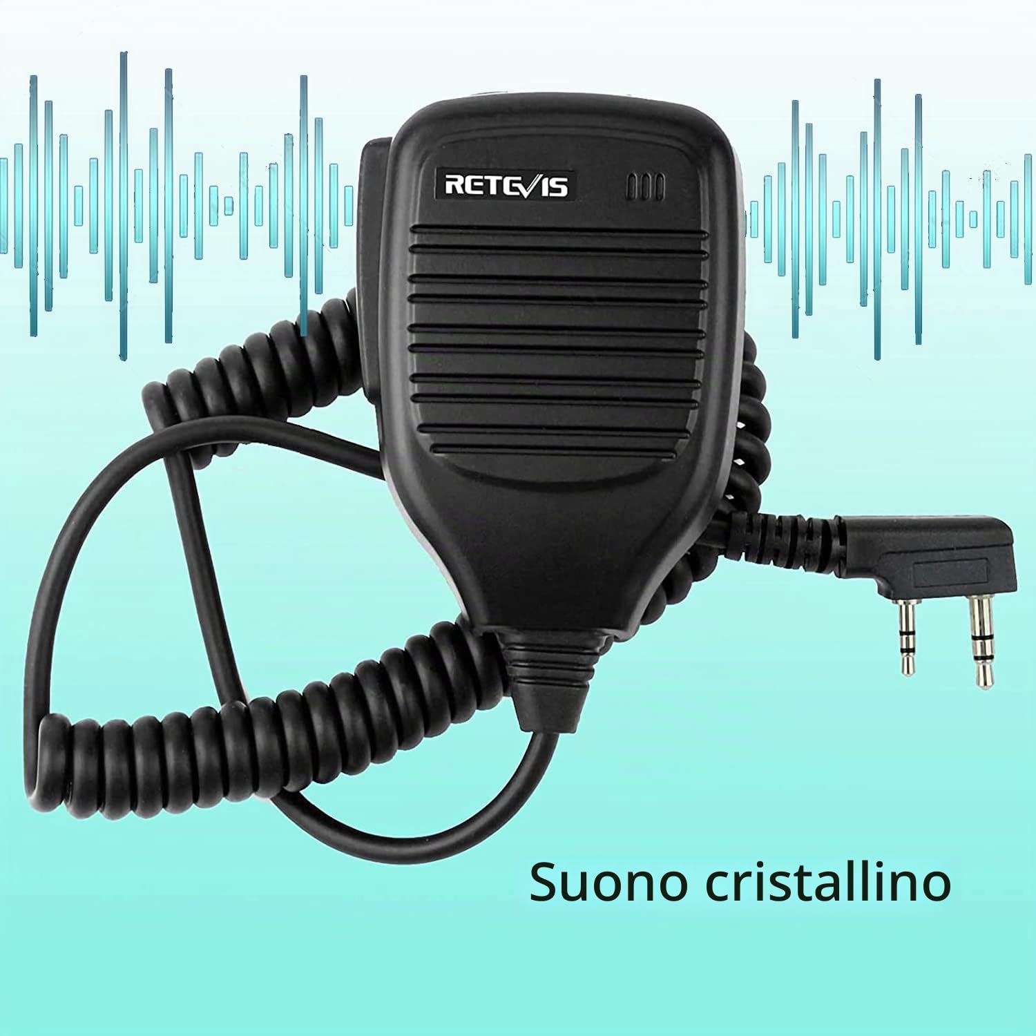 Retevis Walkie Talkie Microfono a Distanza Altoparlante 2 Pin Compatibile con Baofeng UV-5R BF-88E BF-888S