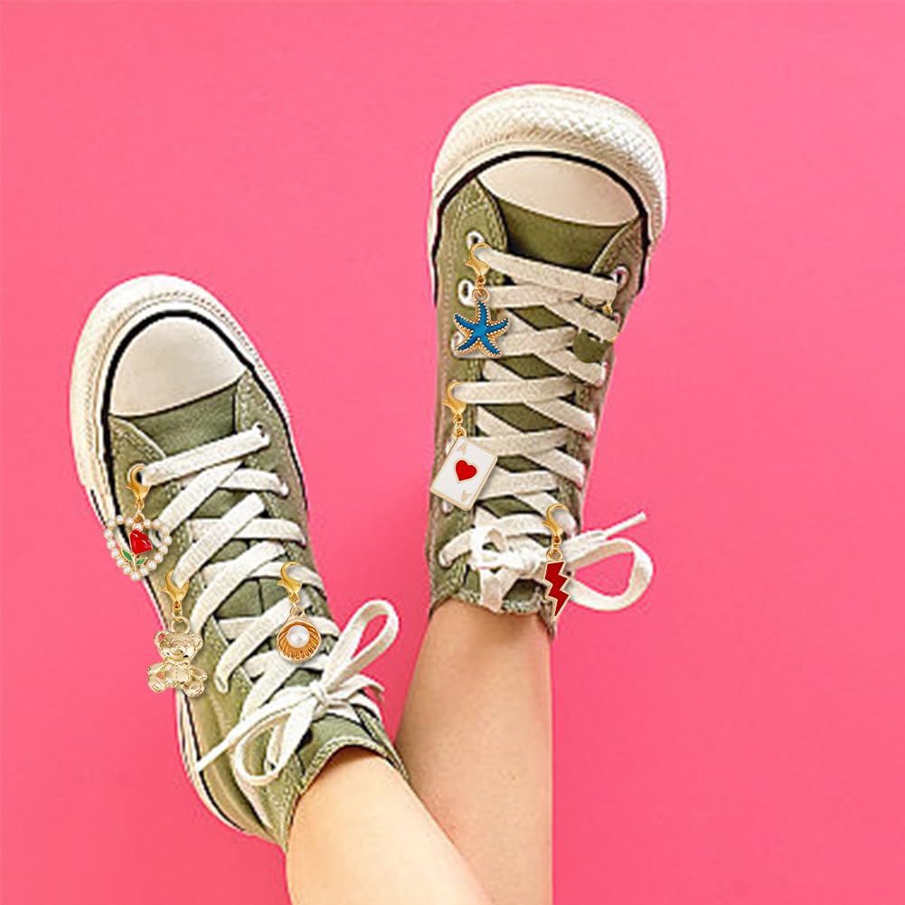 Aleación Encantos de Zapatos Colgantes 24 Piezas 12 Estilos Clips de Cordones Accesorios para Zapatillas