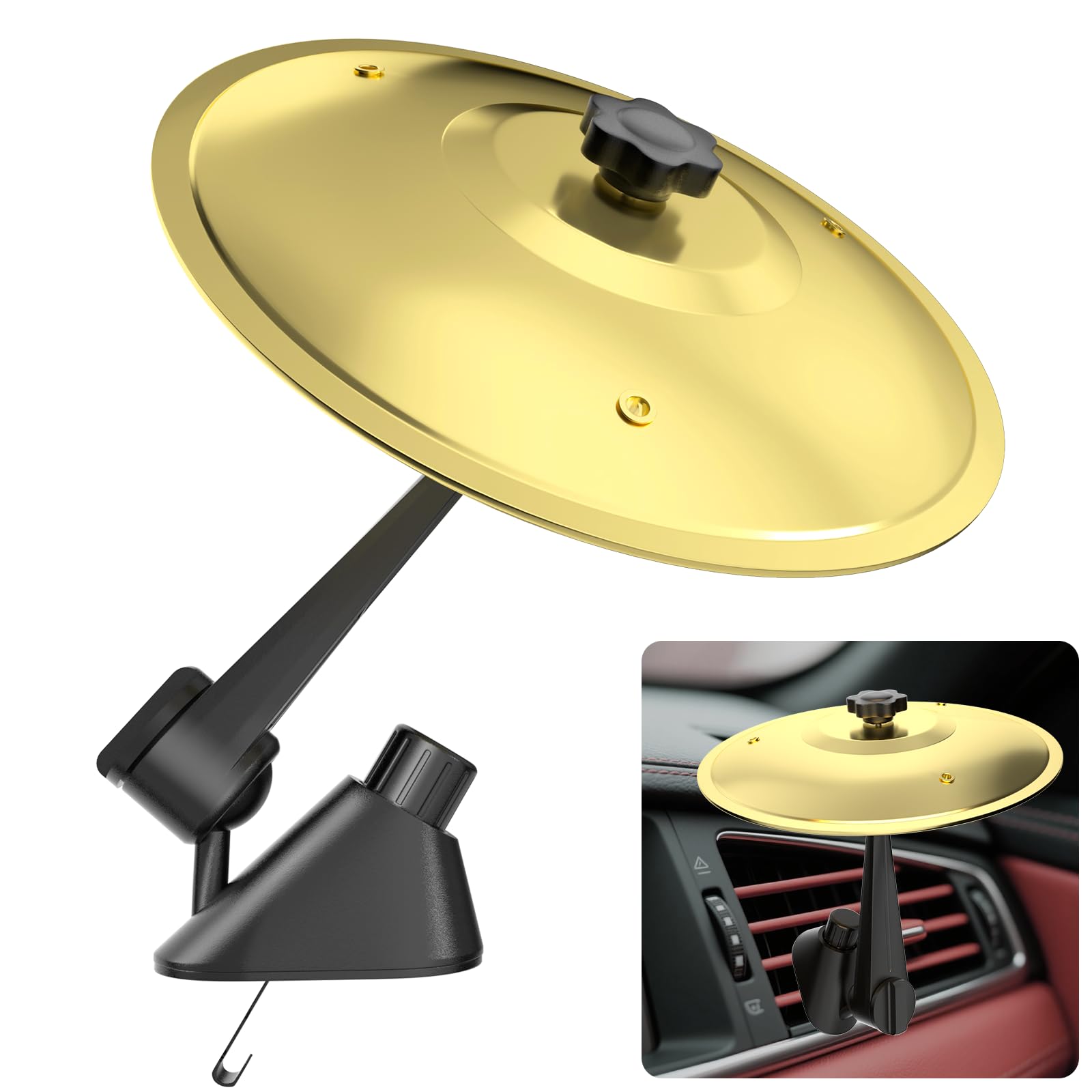 Car Cymbal Air Vent Mini Drum Crash Cymbal Duocheer Gold - Pratos de