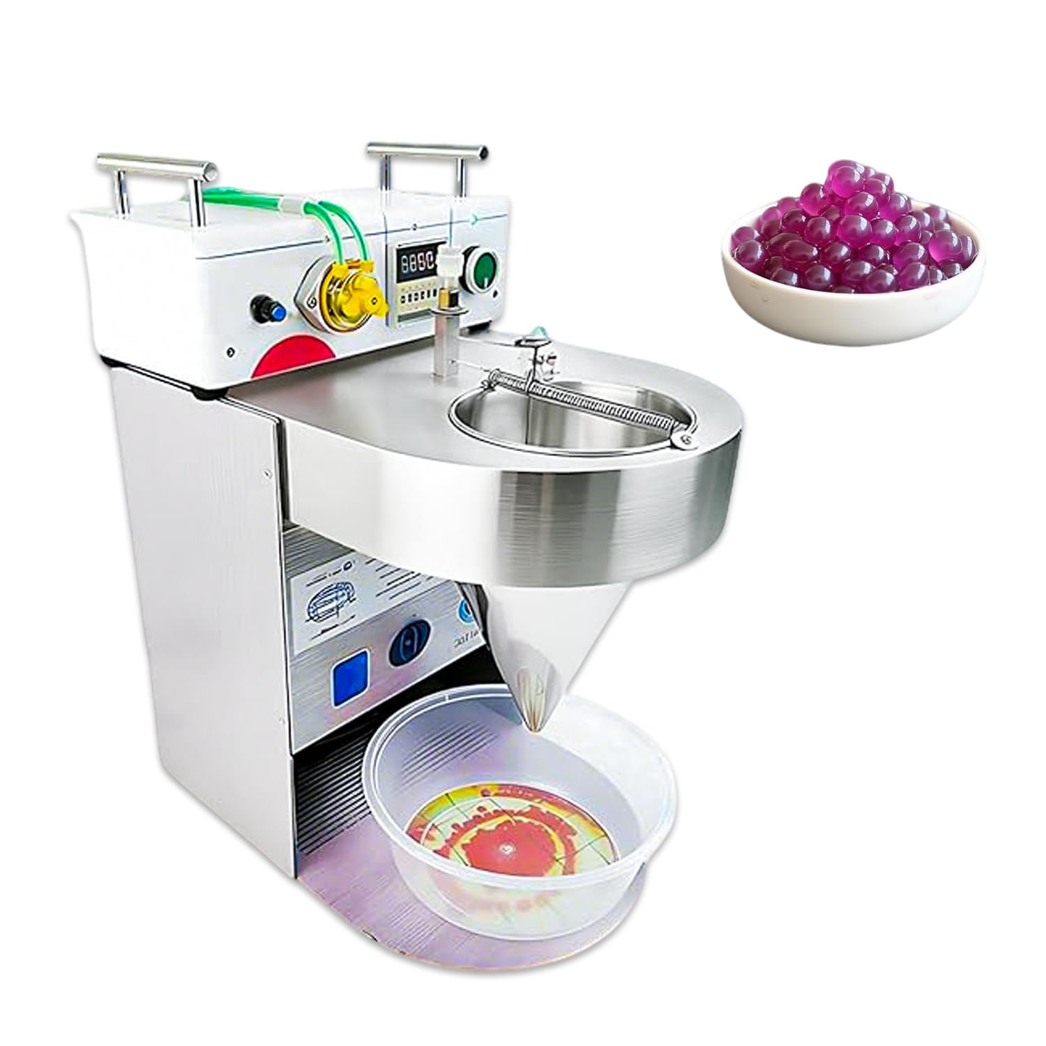 WTRYRN Commercial Popping Boba Making Machine, Automatic Tapioca Pearl Maker, 30-35kg/h, 304 Stainless Steel, Adjustable Size & Speed, for Bubble Tea Shop 2