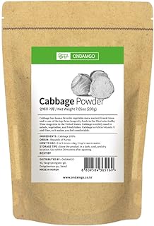ONDAMGO Cabbage Powder 200g Rich in Nutrients - Great for Baking, Seasoning - Blends Well in Smoothies, Shakes 7.05 Oz (Cabbage Powder, 7.05 Fl Oz)