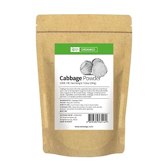 ONDAMGO Cabbage Powder 200g Rich in Nutrients - Great for Baking, Seasoning - Blends Well in Smoothies, Shakes 7.05 Oz Cabbage Powder, 7.05 Fl Oz