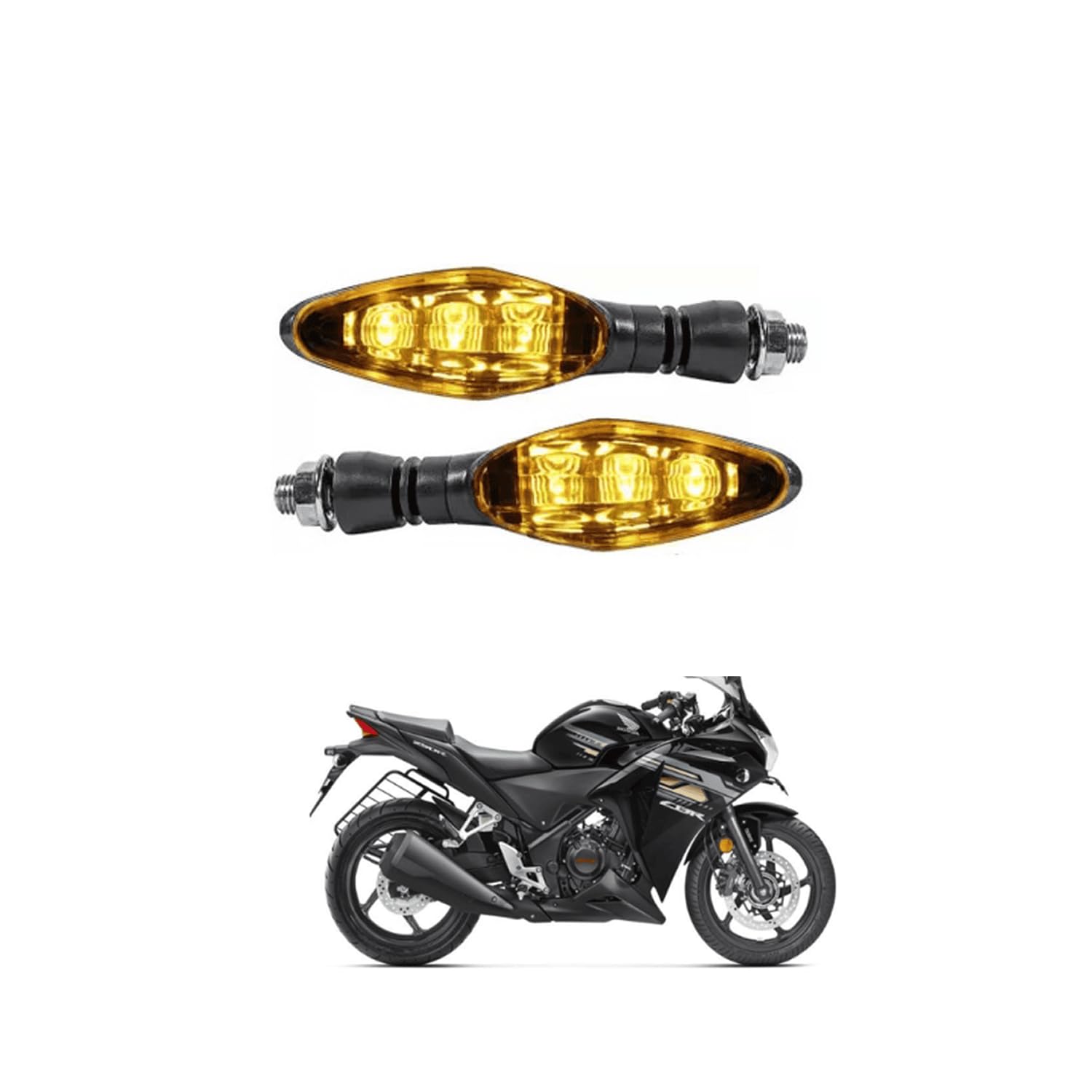 bike LED Turn Signal Light Vehicle 4pcs set Motorbike Universal High brightness Bike indicator light side indicator Daytime Running Light Rear Front 12V Compatible With H-onda CBR 250R