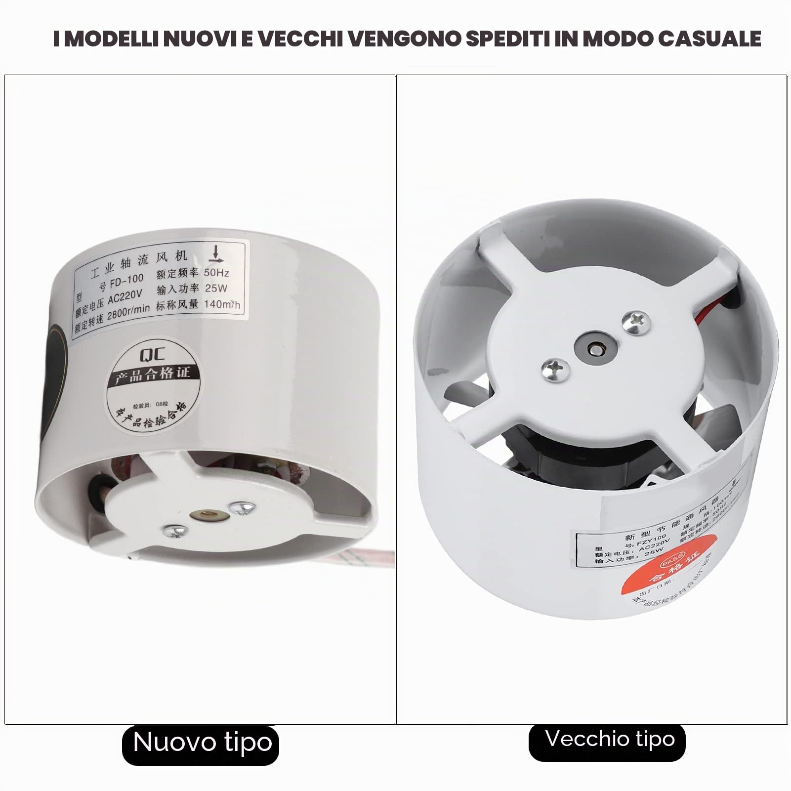 Zerodis Estrattore d'aria Ventilatore di estrazione per bagno, garage, ventilatore da incasso 200 m³/H flusso d'aria e 40 db, potenza 30 W