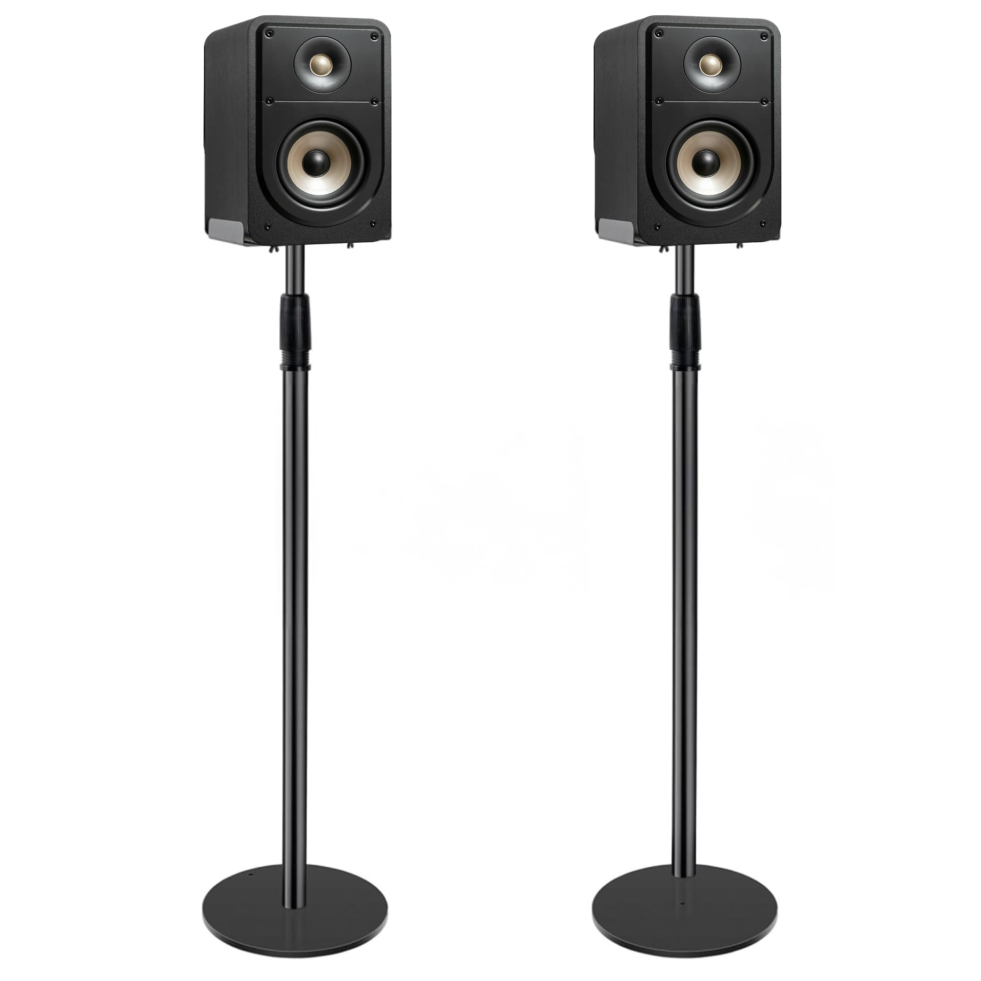 OUUTMEE Lot de 2 Supports d'Enceinte Réglable en Hauteur de 79 à 130CM