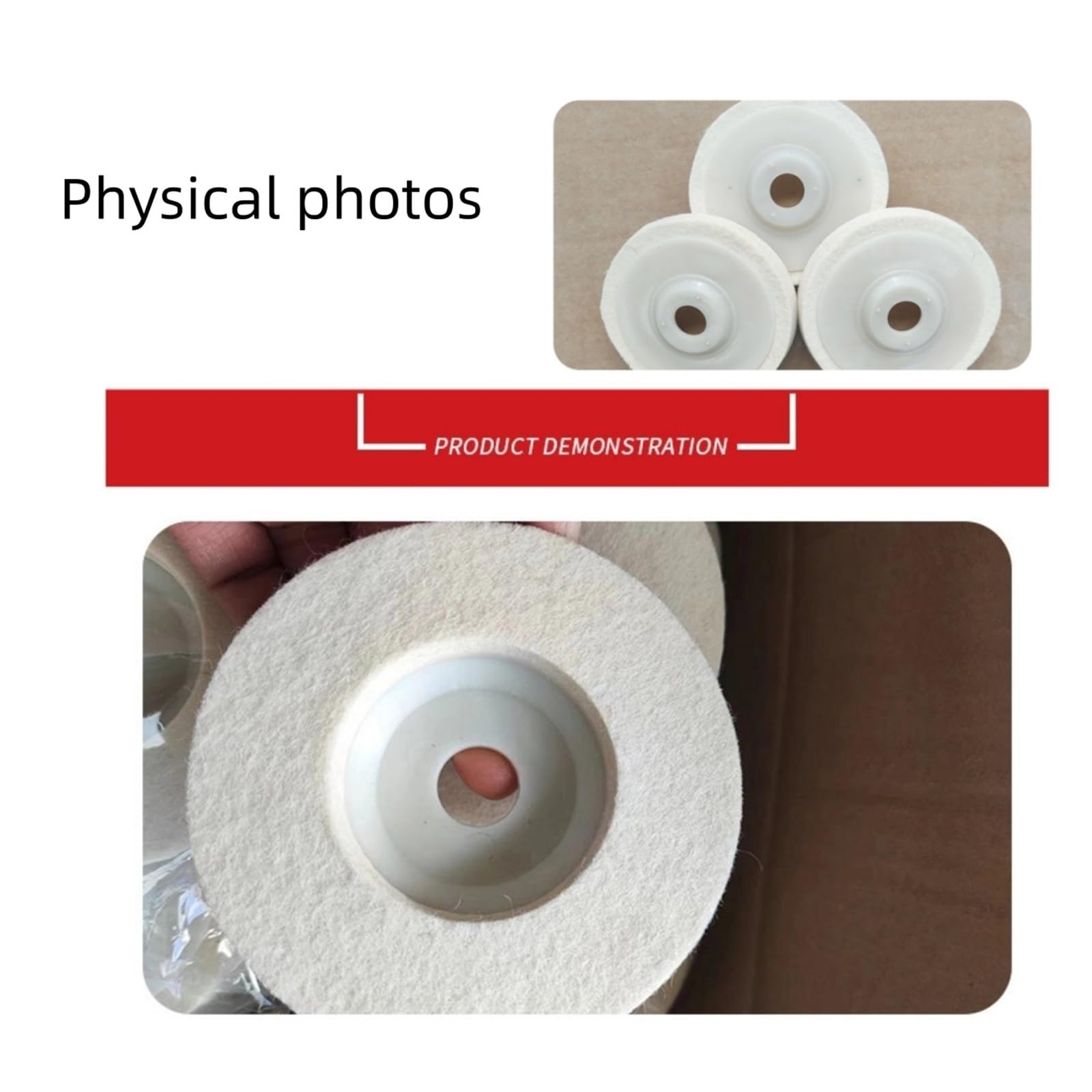 Polierscheibe für Tischschleifmaschine 4-Zoll-Polierscheibe aus Wollfilz, Polierpads for Winkelschleifer, Reinigungsscheibe for Metall, 100 mm x 16, Schleifmittel(2pcs)