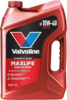 High Mileage with MaxLife Technology SAE 10W-40 Synthetic Blend Motor Oil 5 QT