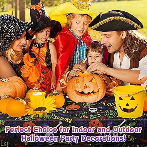 Tafelkleed Halloween decoratie, 137 x 274 cm skelet tafelkleed, waterdicht pompoen tafelkleed Halloween, rechthoekig… - Image 6