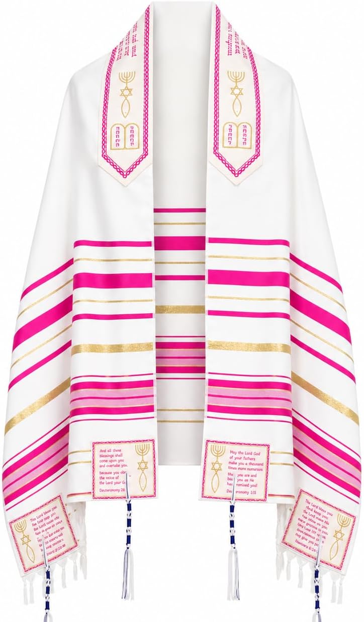 The Blessing Tallit, Messianic Prayer Shawl Christian-Messianic Tallit 72”X22” With Bag & Brochure-Israel Design