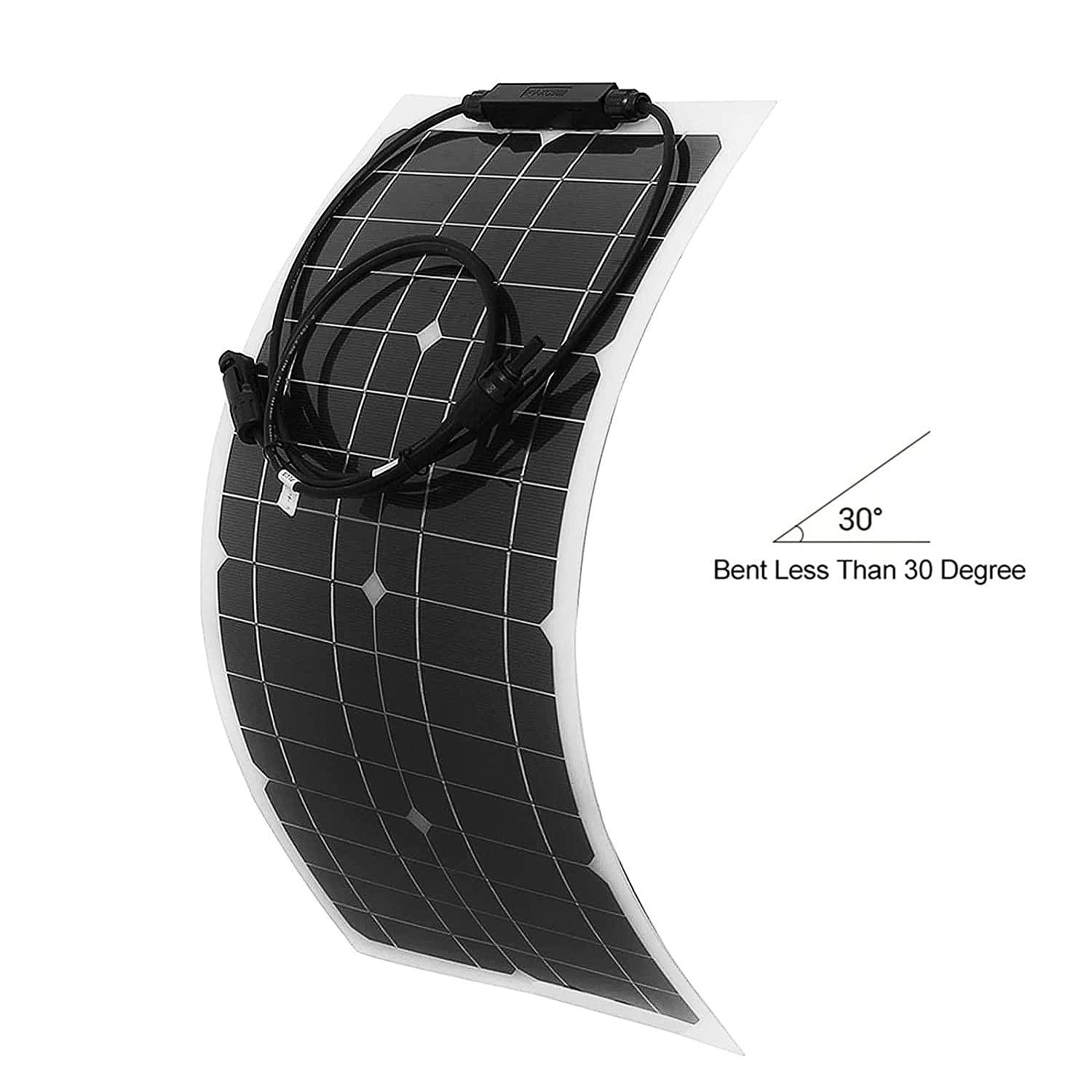 Pannello solare monocristallino flessibile da 25 watt 12 volt per barche camper camper e altro (1 ×60A-Controller)