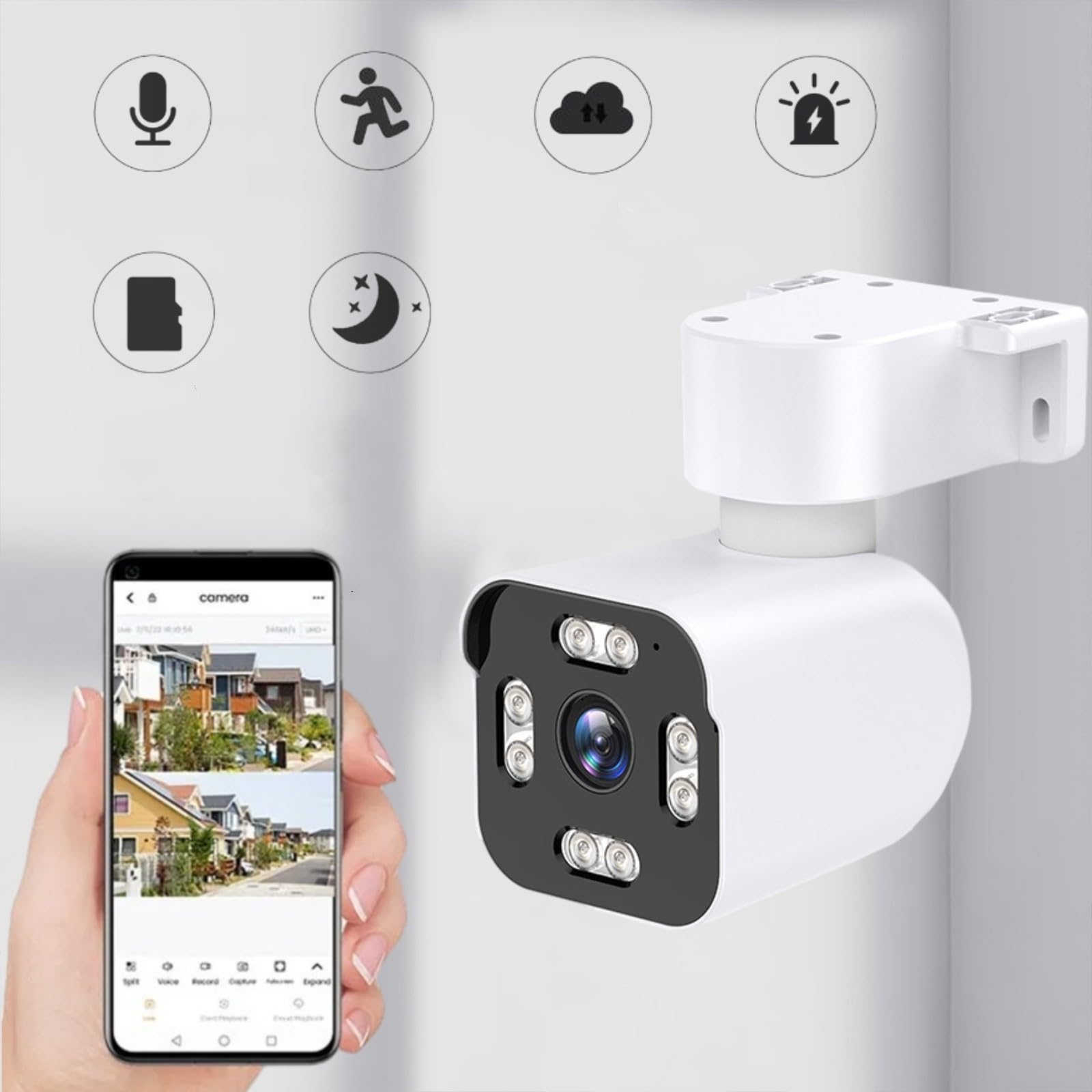 Hanwha Techwin PNM-9084RQZ 8MP (2MP x 4) Multi-Sensor, Multi-Directional PTRZ Outdoor Camera, 3.2~10mm(3.1x) Motorized PTRZ varifocal Lens, RJ45 Connection,