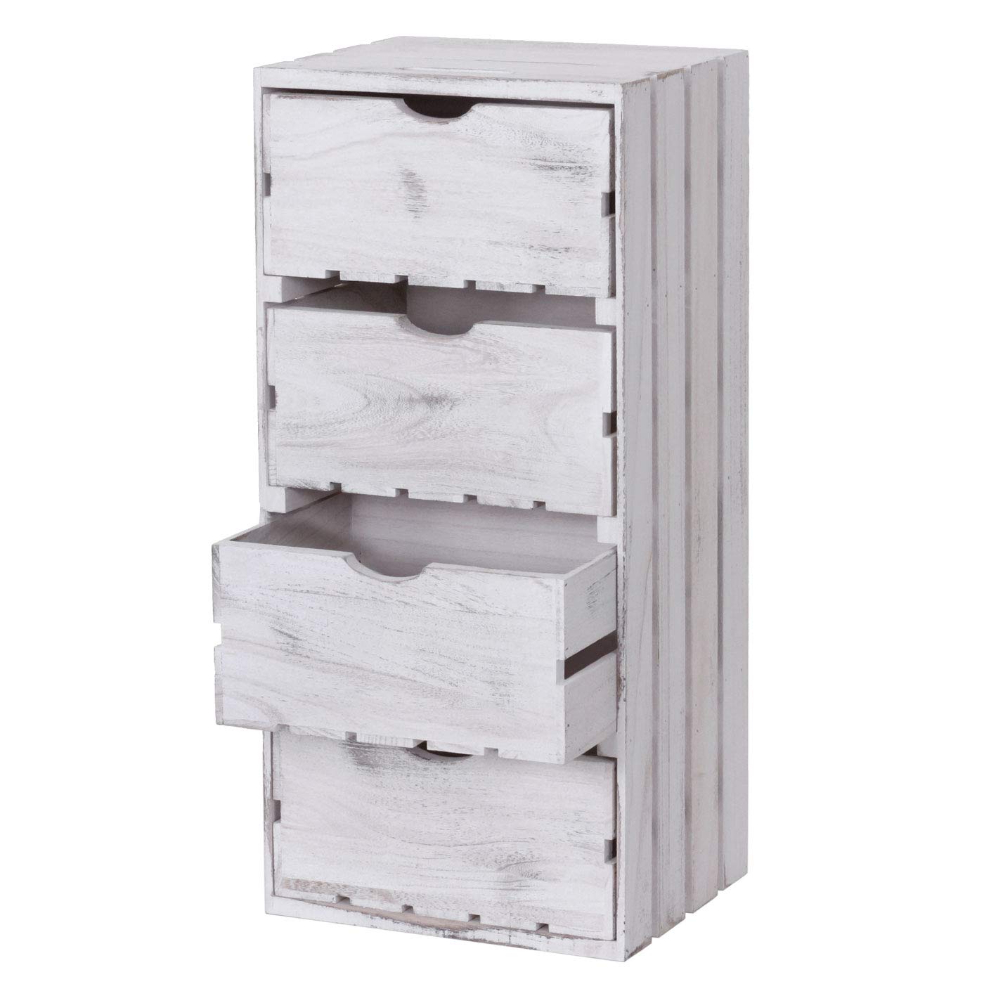 Mendler Kommode HWC-C62 4 Schubladen 70x32x26cm - weiß