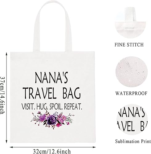 Miniatura 9 de WCGXKO Nana Gift Nana Cumpleaños Día de la Madre Regalo Abuela Cosméticos Neceser Neceser para Viajar, Beige, Viajes de Nana