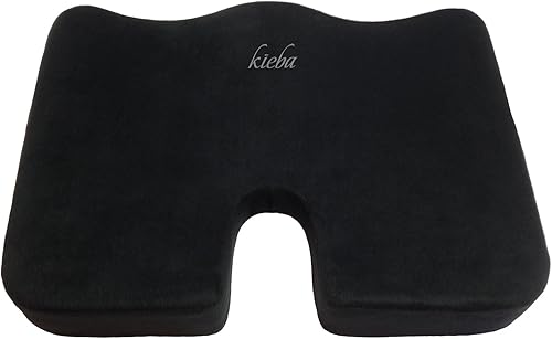 Kieba, Cojín de asiento para la coxis, Almohada ortopédica larga para coxis Cojín de asiento Ultra Premium 100 % con tecnología Memory Foam para