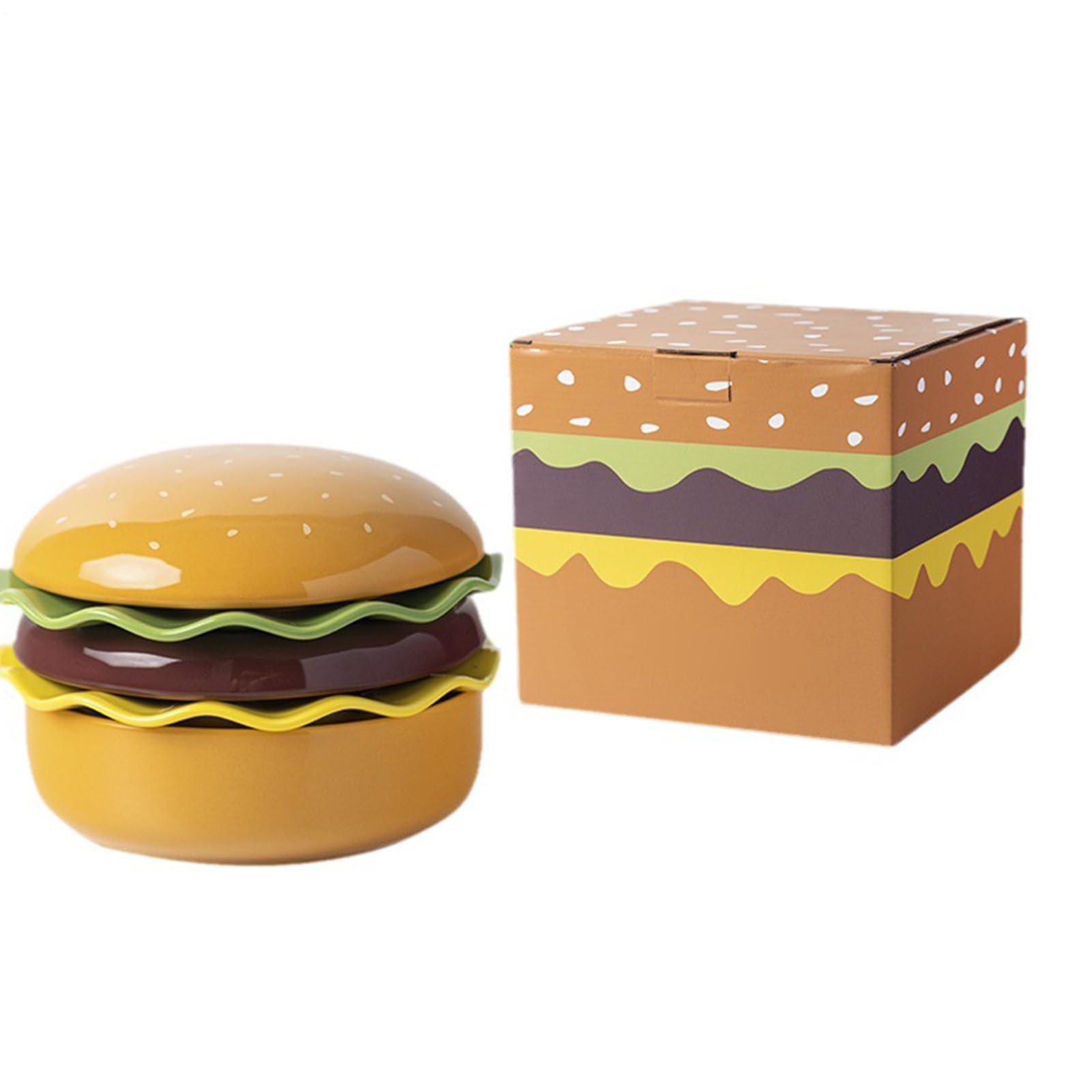 Juego platos hamburguesa Vajilla cerámica apilable apta para microondas | Set de vajilla, cuencos y platos para hogar, cocina, restaurante, camping, picnic, , cumpleaños, comida, sushi, comida