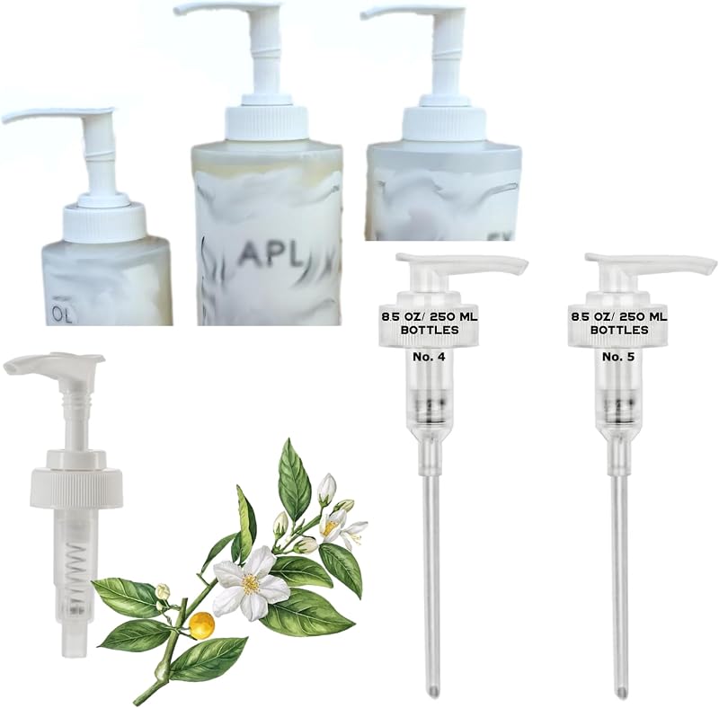 Dispenser Pumps Compatible with Olaplex No. 4 Fine Hair Shampoo and No. 5 Fine Hair Conditioner 8.5 oz, 250 ml Size Bottles, NOT for Liters, Two White Pumps Only, by Ultra Essentials (No. 4 & No. 5)
