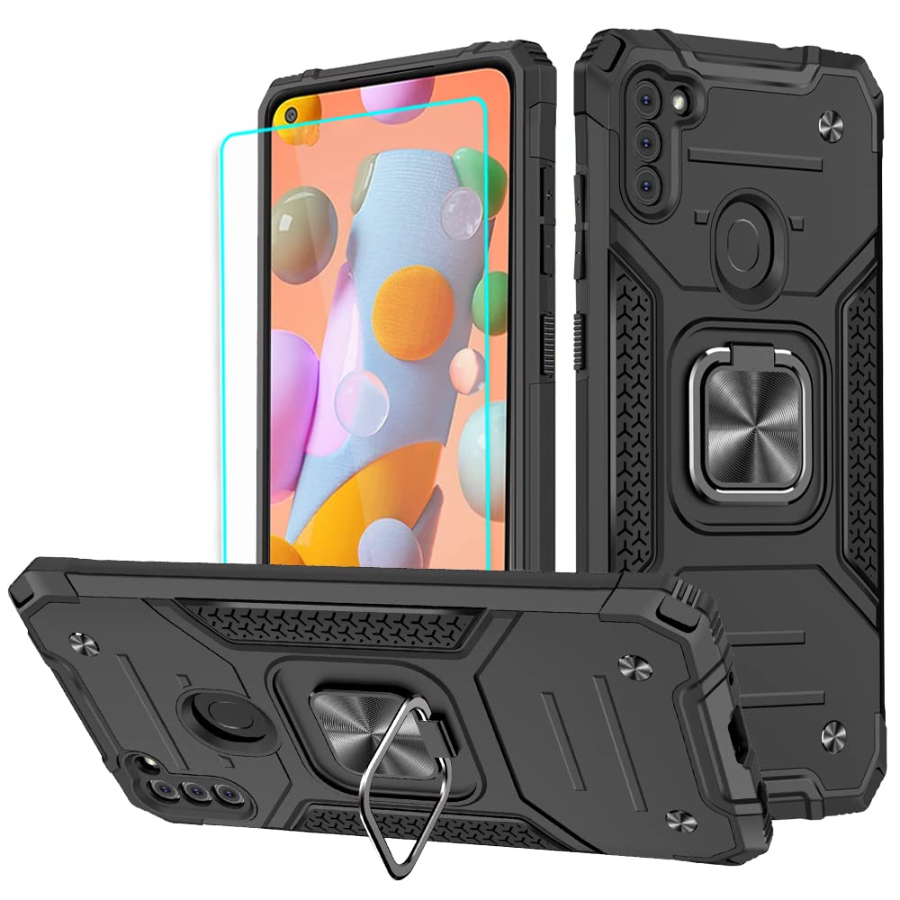 for Samsung A11 Phone Case, Galaxy A11 Phone Case with [1 Pack] HD Screen Protector, Military-Grade Shockproof Kickstand P...