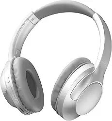 Fone de Ouvido Bluetooth 5.2 Sem Fio Headset, Cancelamento de Ruído 6.0, 10h Bateria, Conforto Premium Design Dobrável Headphone Over-Ear, Conexão Estável, Prata Cinza