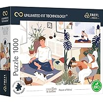 Trefl Prime – Puzzle Uft Yoga, Cats & Coffee: Peace Of Mind – 1000 Elementi, Cartone Più Spesso, Bio, Eco, Yoga, Gatti, Caffe, Riposo, Intrattenimento Creativo Per Adulti E Bambini Sopra I 12 Anni