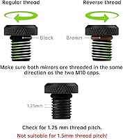 Vista 5 de 3 piezas de enchufe de agujero para espejo de motocicleta M10 x 1.25, tornillos universales de aluminio para espejo retrovisor de motocicleta