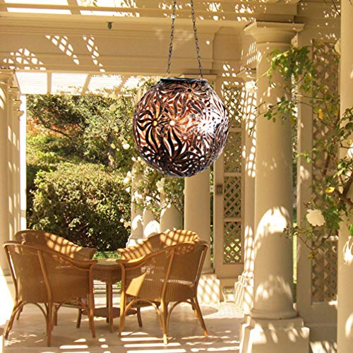 Hemoton Jardim Pendurado Lâmpada Solar Criativo Oco Led Solares Passarela Luzes Impermeável Jardim L
