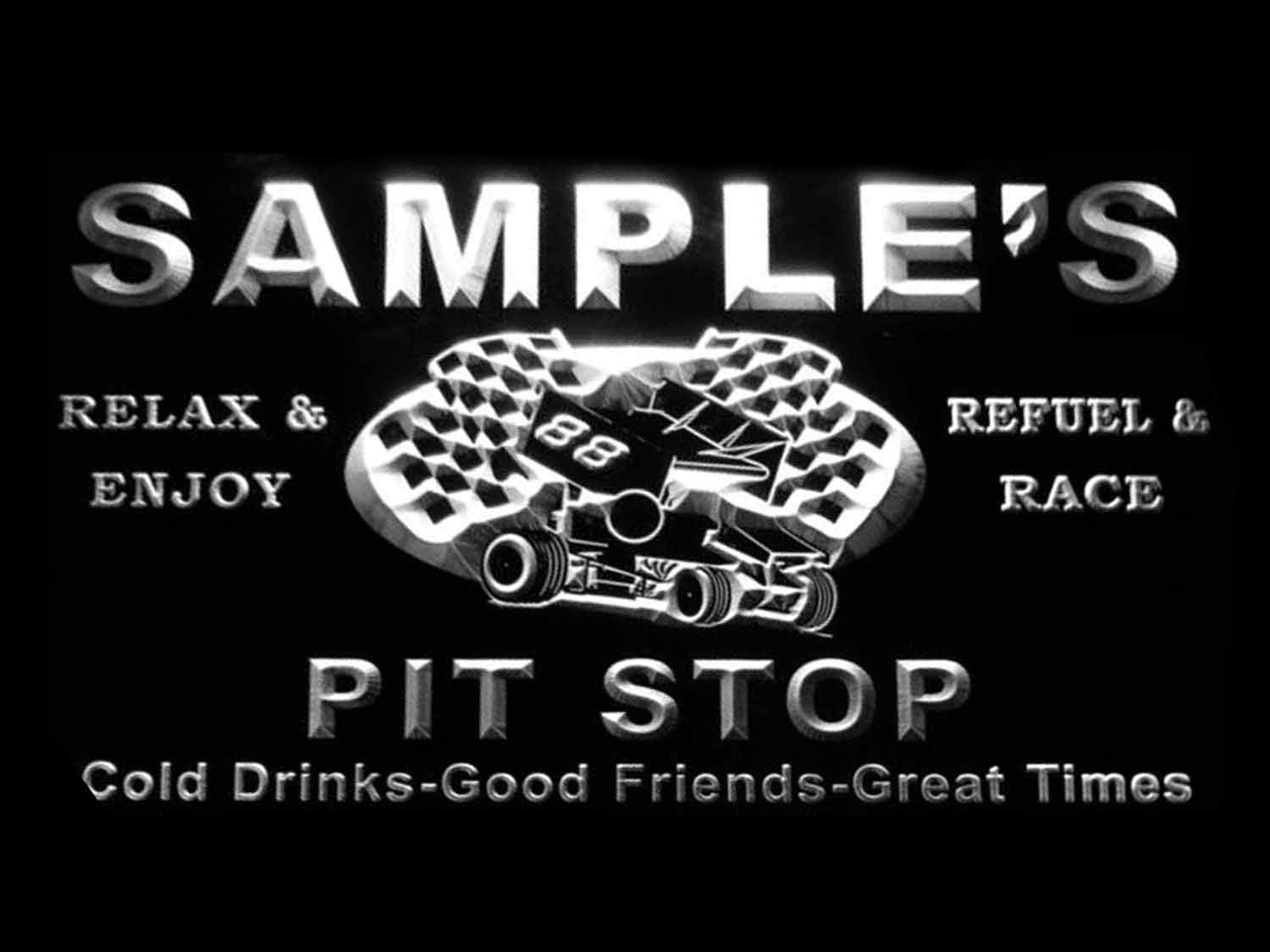 ADVPRO Name Personalized Custom Pit Stop Man Cave Bar Neon Beer Sign White 12x8.5 inches st4s32-pu-tm-w